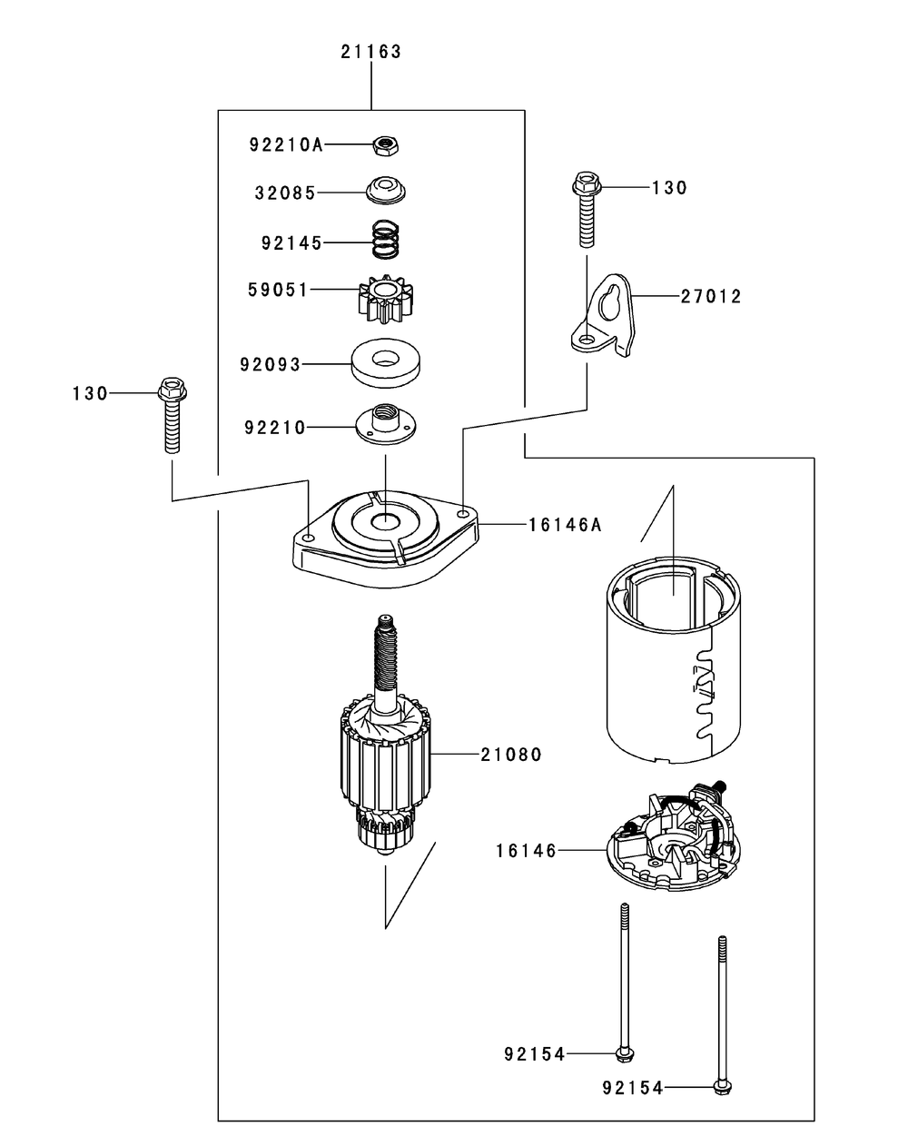 Kawasaki Fr730v-As05 Starter Diagram and Parts List for Z-FORCELZ54 (17AIDAGC-17AIDAGC010)(2014) Cub Cadet Lawn Tractor